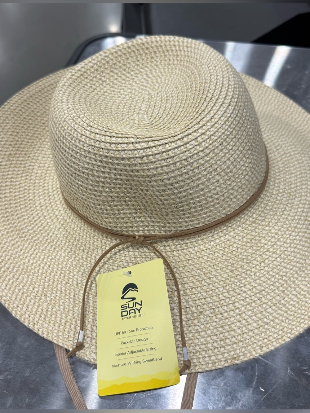 Sun Day Afternoons Packable Straw Sun Hat in Natural